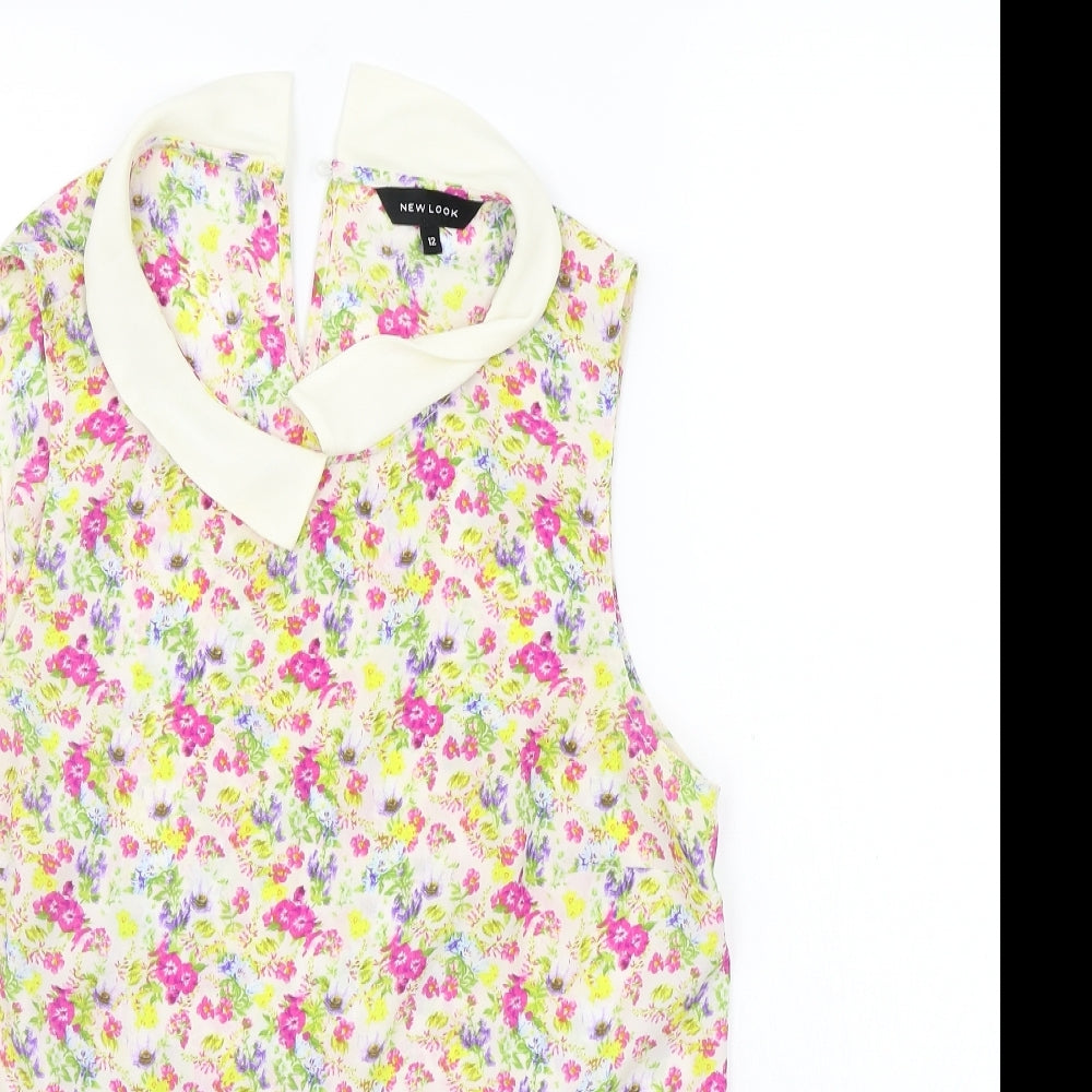 Womens UK Size 12 New Look Beige Basic Blouse