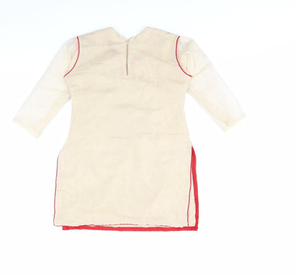 Womens UK Size S Preworn Beige Basic Blouse