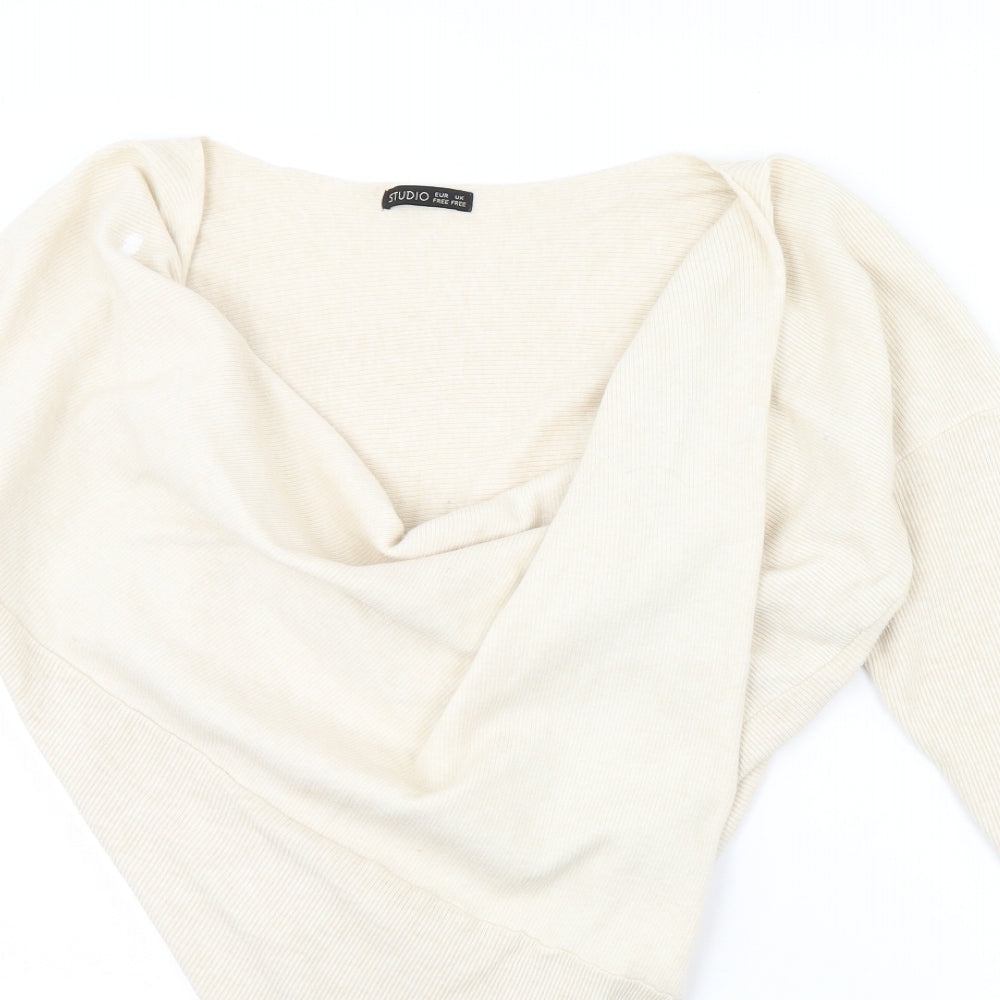 Womens UK Size One Size Studio Ivory Pullover Jumper