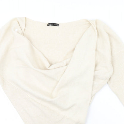 Womens UK Size One Size Studio Ivory Pullover Jumper