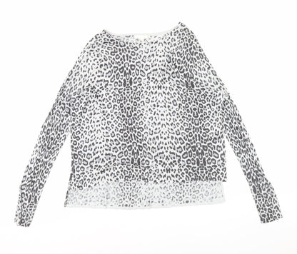 H&M Womens Grey Animal Print  Pullover Jumper Size S