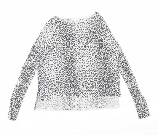 H&M Womens Grey Animal Print  Pullover Jumper Size S