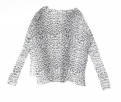 H&M Womens Grey Animal Print  Pullover Jumper Size S
