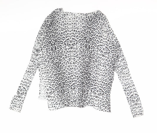 H&M Womens Grey Animal Print  Pullover Jumper Size S