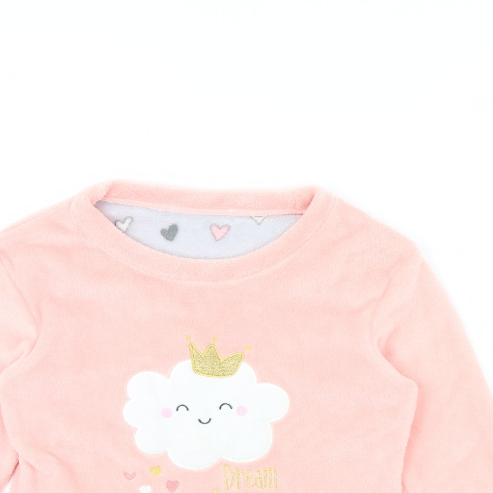 Just Like You Girls Pink Solid  Cami Pyjama Top Size 12 Years  - Cloud