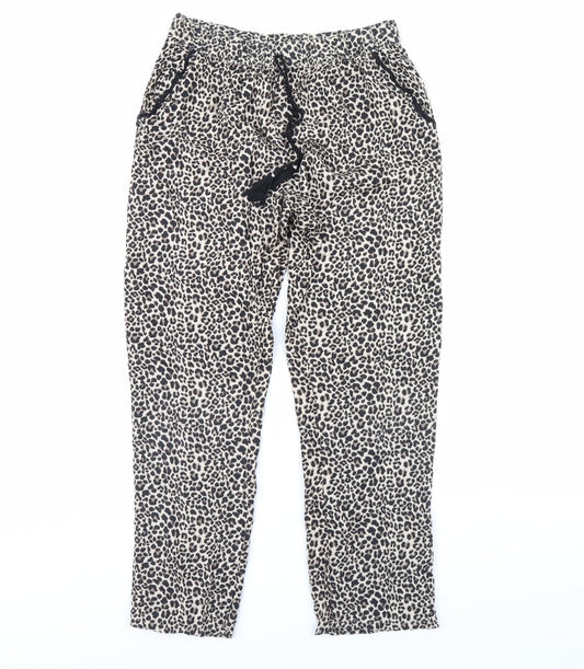 Love to lounge Womens Brown Animal Print  Trousers  Size S L29 in
