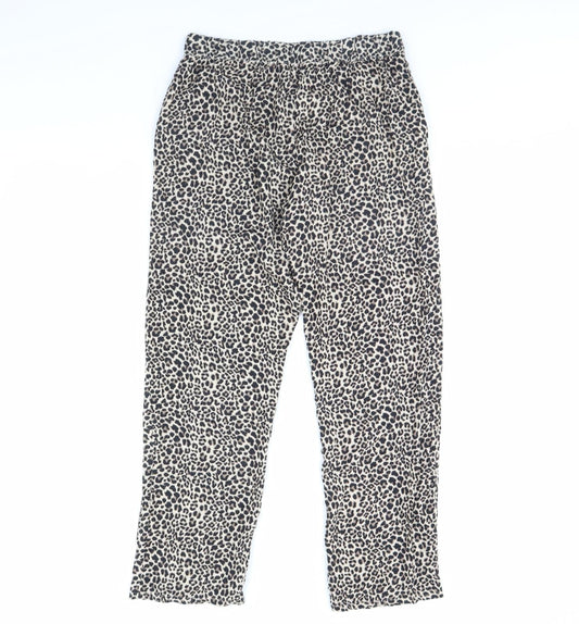 Love to lounge Womens Brown Animal Print  Trousers  Size S L29 in
