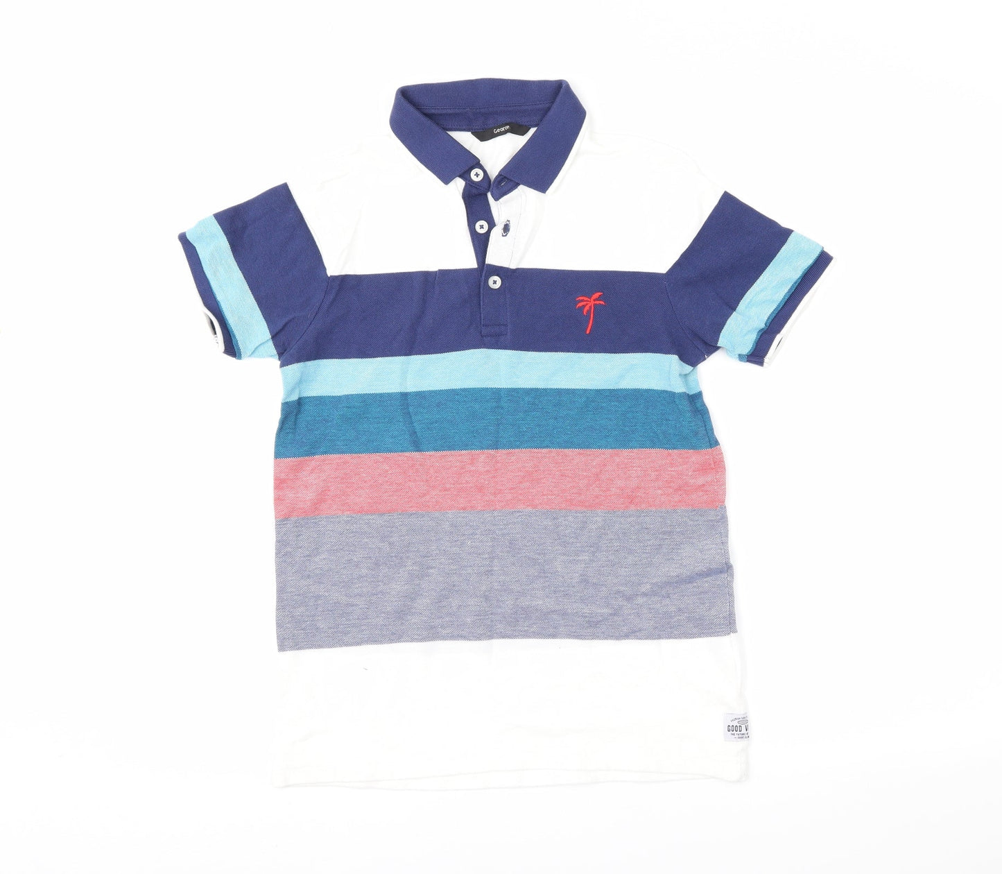 George Boys Multicoloured Striped  Basic Polo Size 11-12 Years