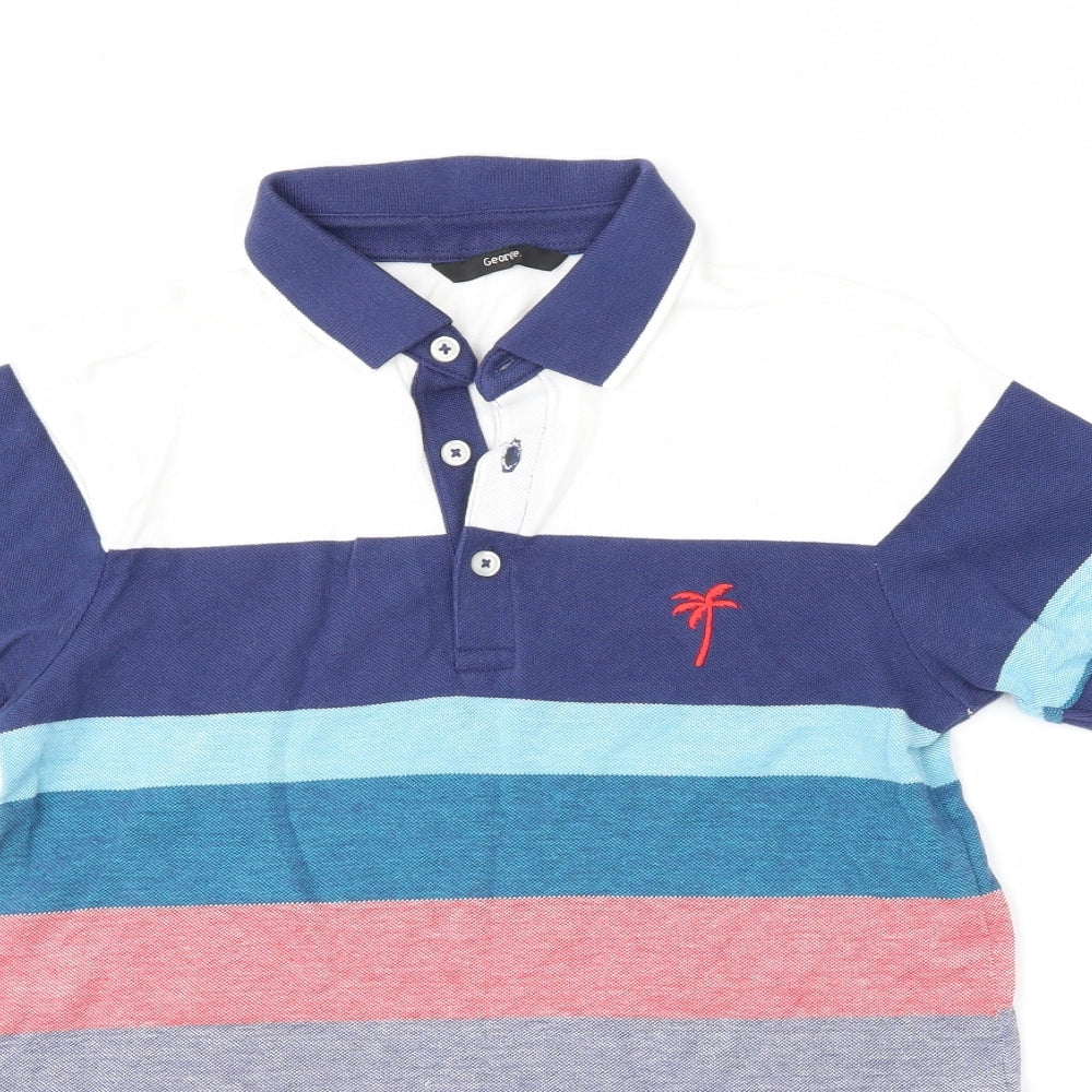 George Boys Multicoloured Striped  Basic Polo Size 11-12 Years