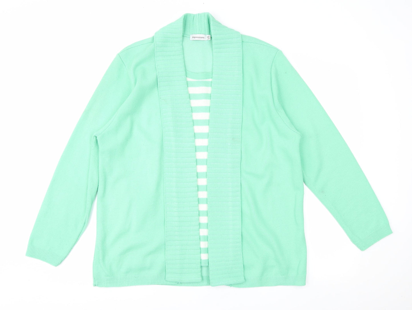 Womens UK Size L Impressions Green Pullover Jumper
