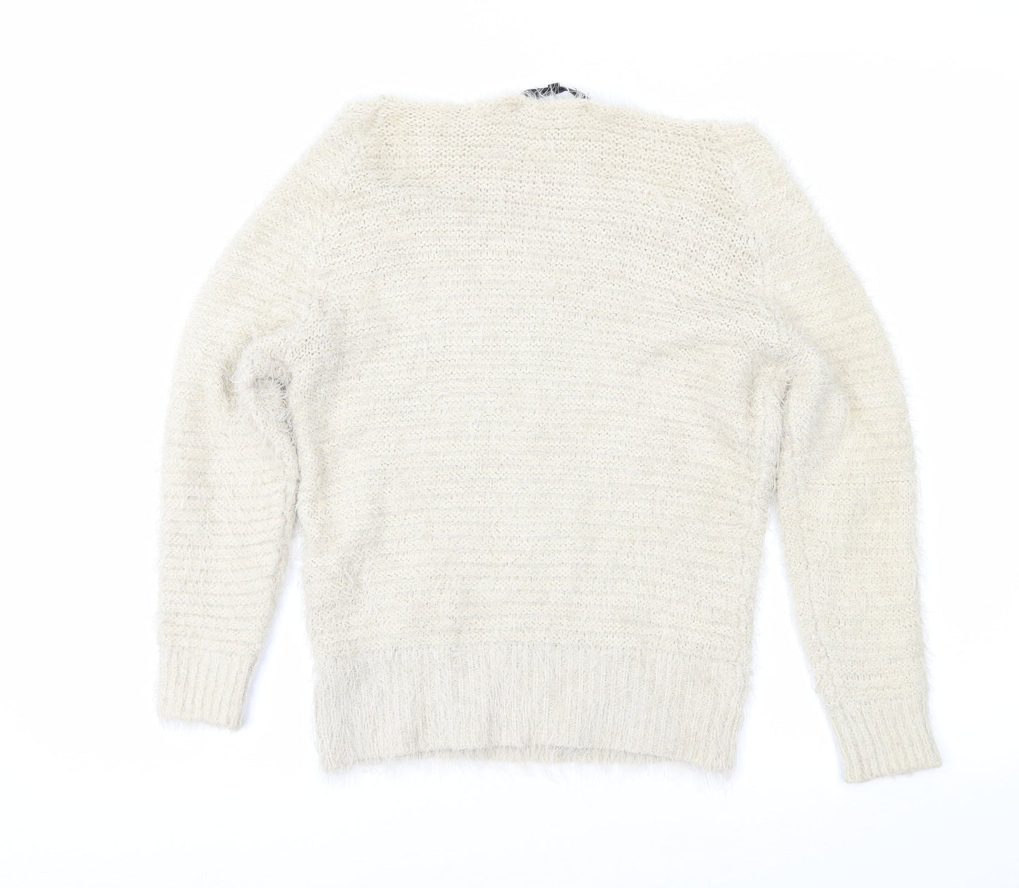 Womens UK Size 10 Blonde + Blonde Beige Pullover Jumper