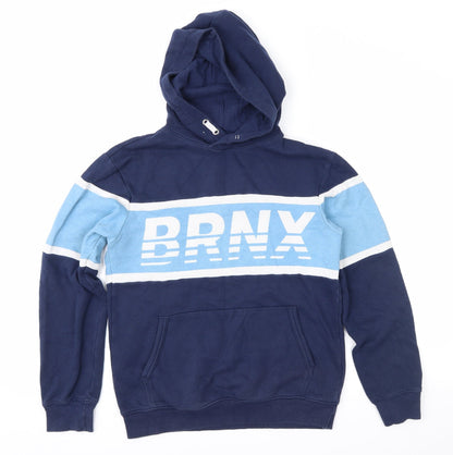 H&M Girls Blue Colourblock  Pullover Hoodie Size 11-12 Years