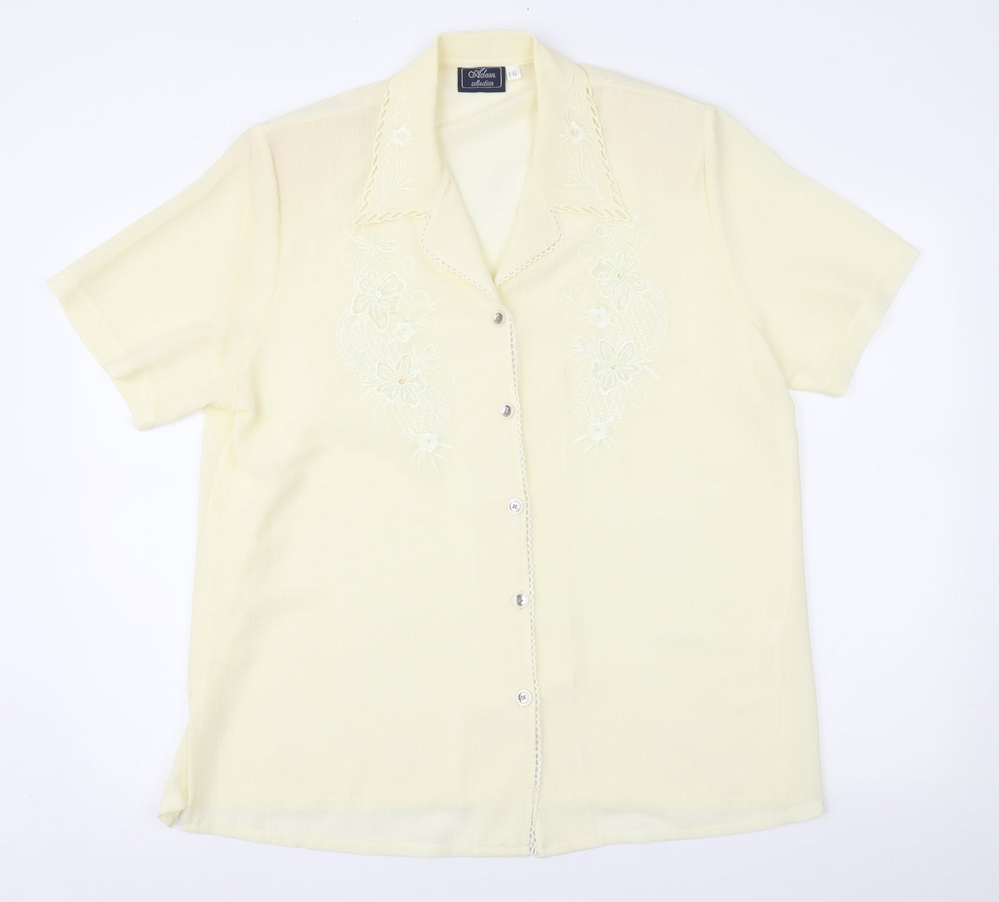Adam Womens Yellow   Basic Blouse Size 18
