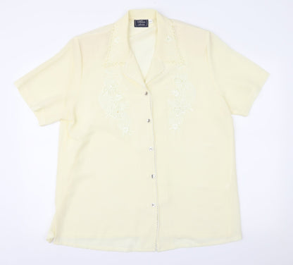 Adam Womens Yellow   Basic Blouse Size 18