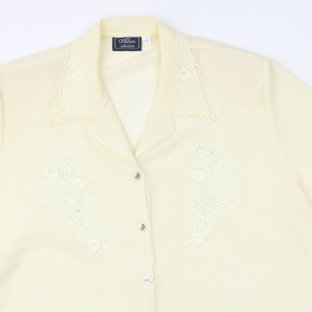 Adam Womens Yellow   Basic Blouse Size 18