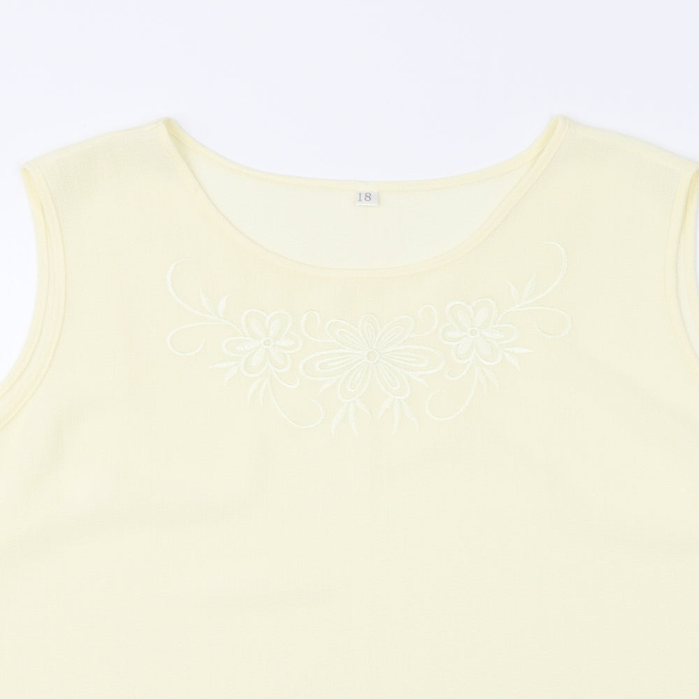 Adam Womens Yellow   Basic Blouse Size 18