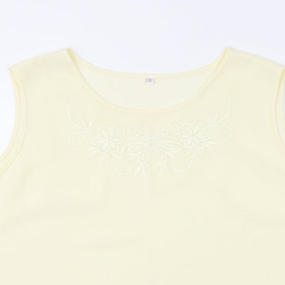 Adam Womens Yellow   Basic Blouse Size 18