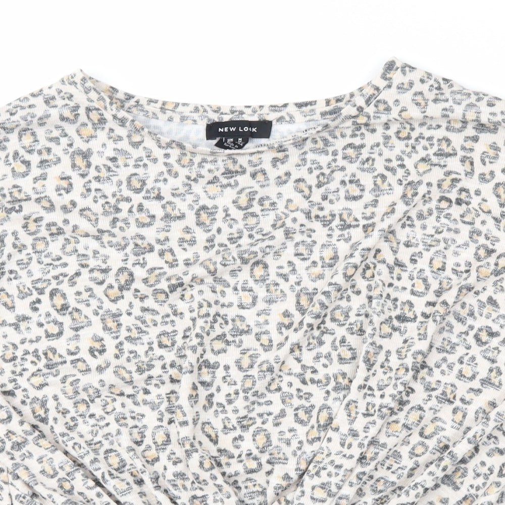 Womens UK Size M New Look Beige Basic Blouse