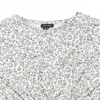 Womens UK Size M New Look Beige Basic Blouse