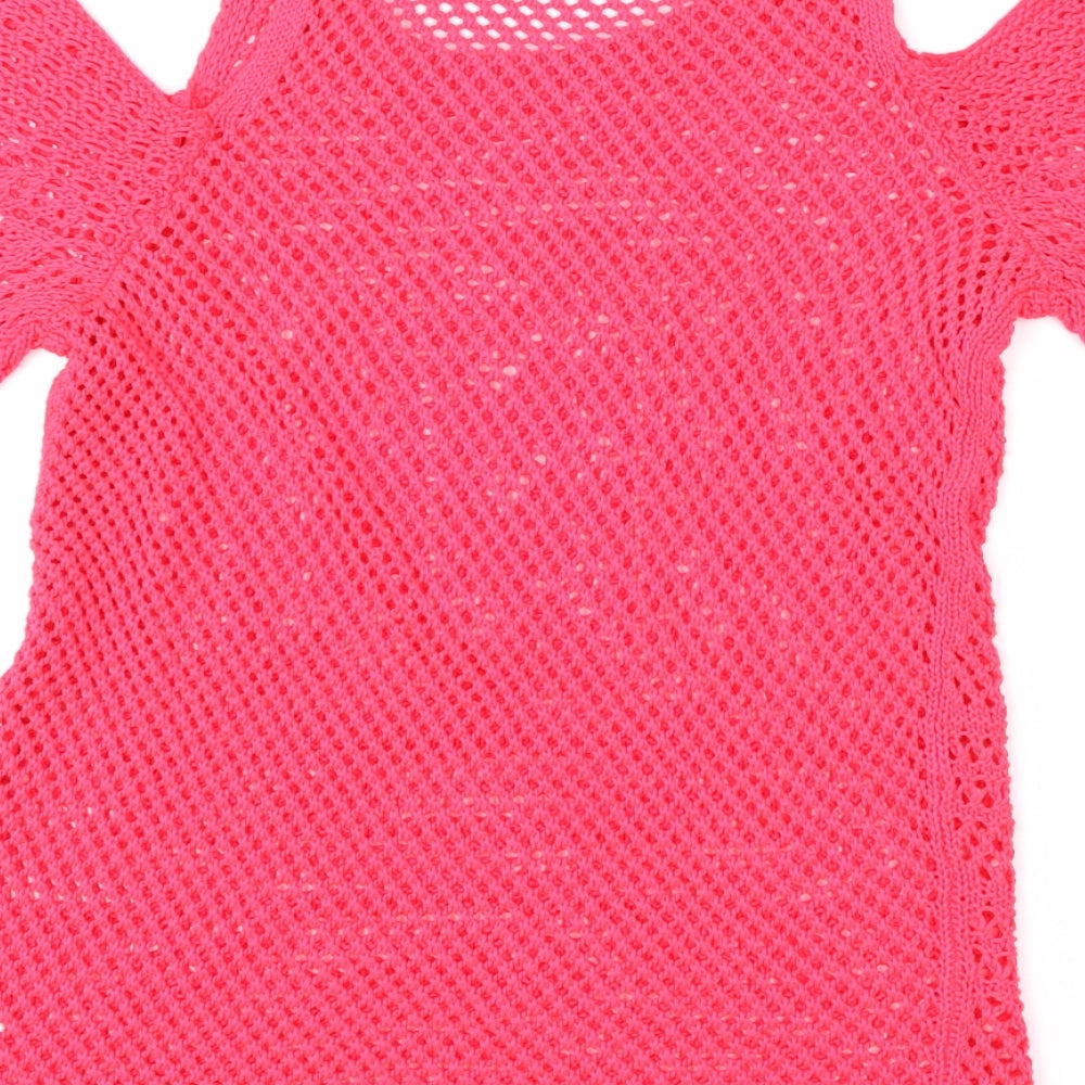 Womens UK Size 10 Papaya Pink Pullover Jumper