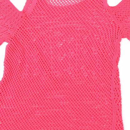 Womens UK Size 10 Papaya Pink Pullover Jumper