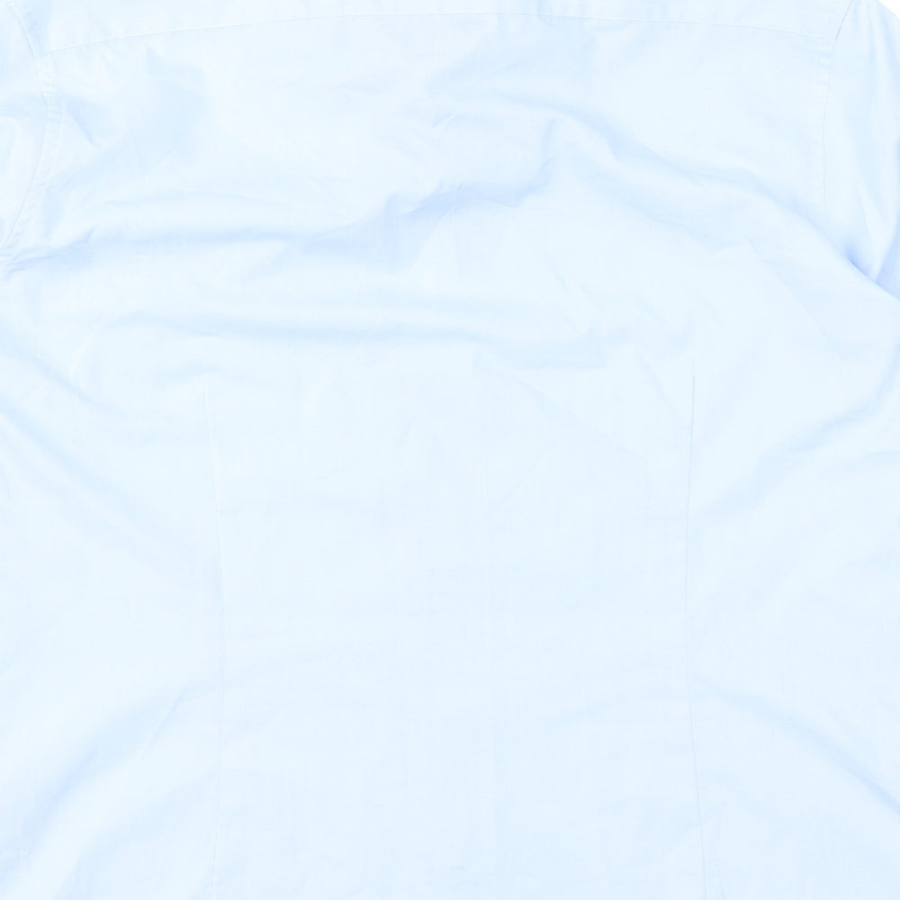 Mens UK Size 14.5 Burton Blue  Button-Up Long Sleeve Casual Shirt