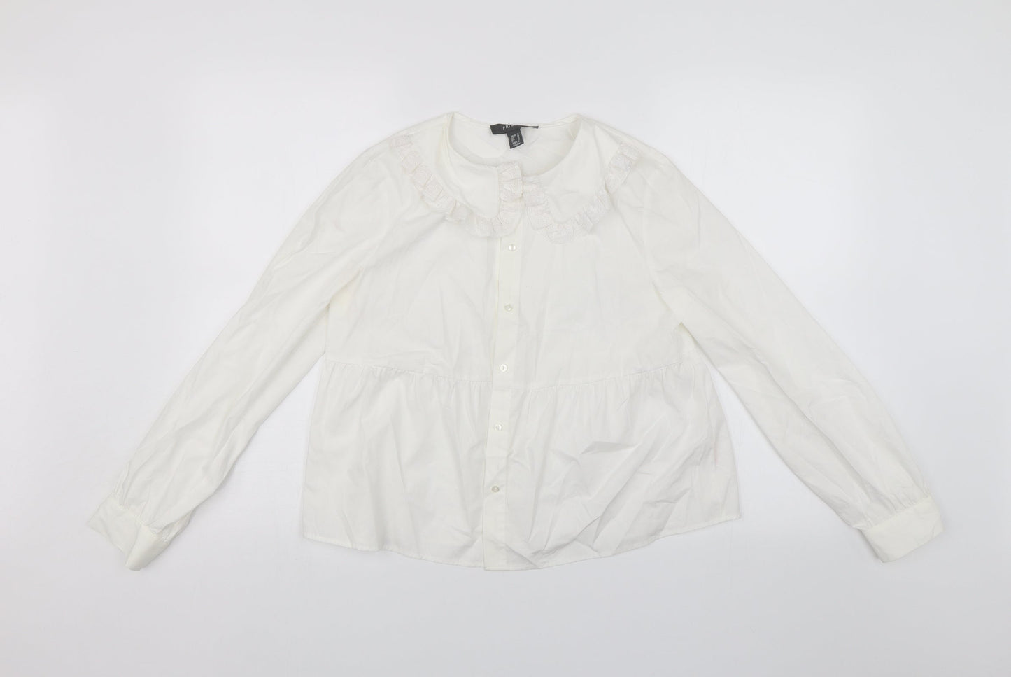 Primark Womens White   Basic Button-Up Size 10