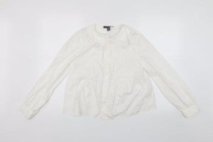 Primark Womens White   Basic Button-Up Size 10