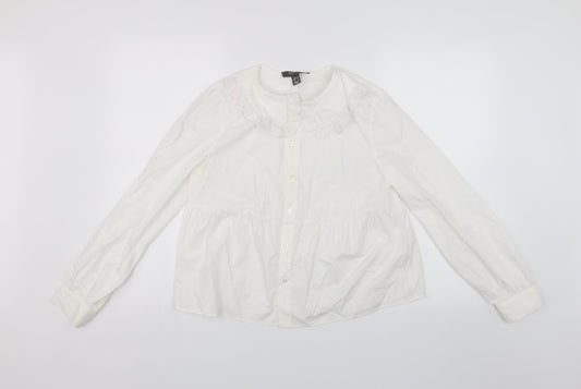 Primark Womens White   Basic Button-Up Size 10