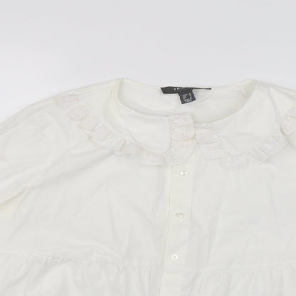 Primark Womens White   Basic Button-Up Size 10