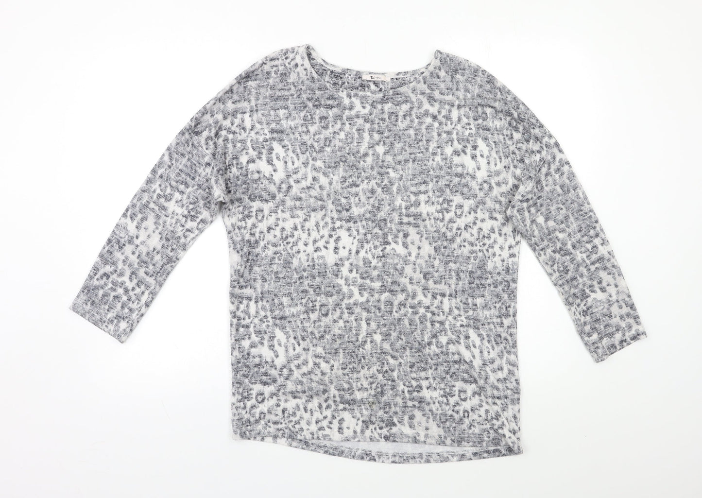 TU Womens Grey Animal Print  Pullover Jumper Size 8