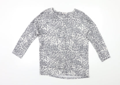 TU Womens Grey Animal Print  Pullover Jumper Size 8