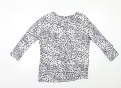 TU Womens Grey Animal Print  Pullover Jumper Size 8