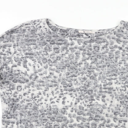 TU Womens Grey Animal Print  Pullover Jumper Size 8