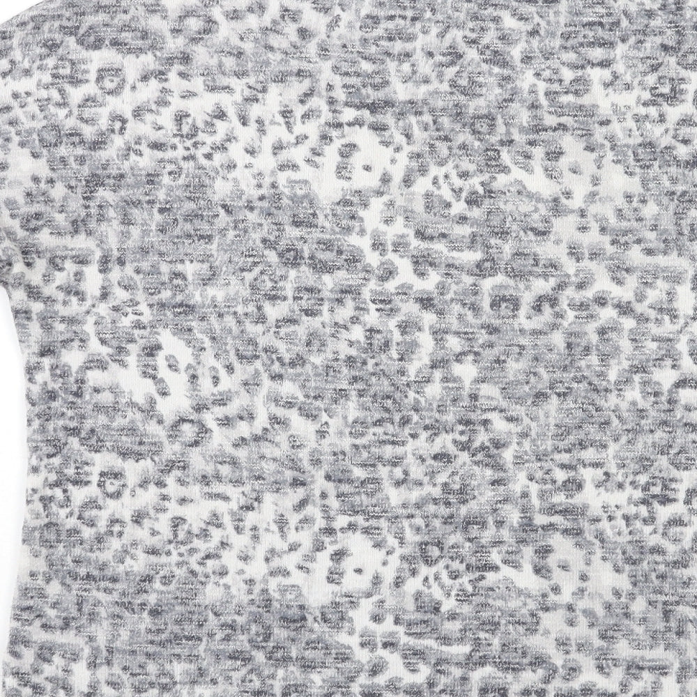 TU Womens Grey Animal Print  Pullover Jumper Size 8