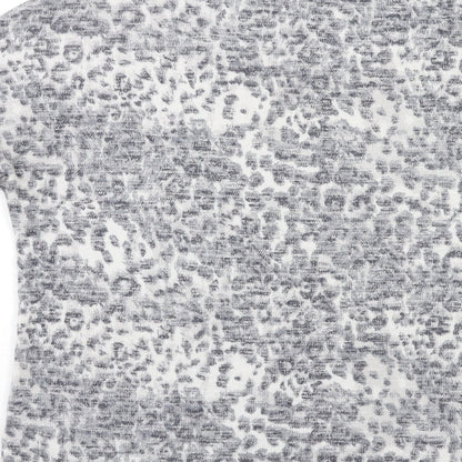 TU Womens Grey Animal Print  Pullover Jumper Size 8