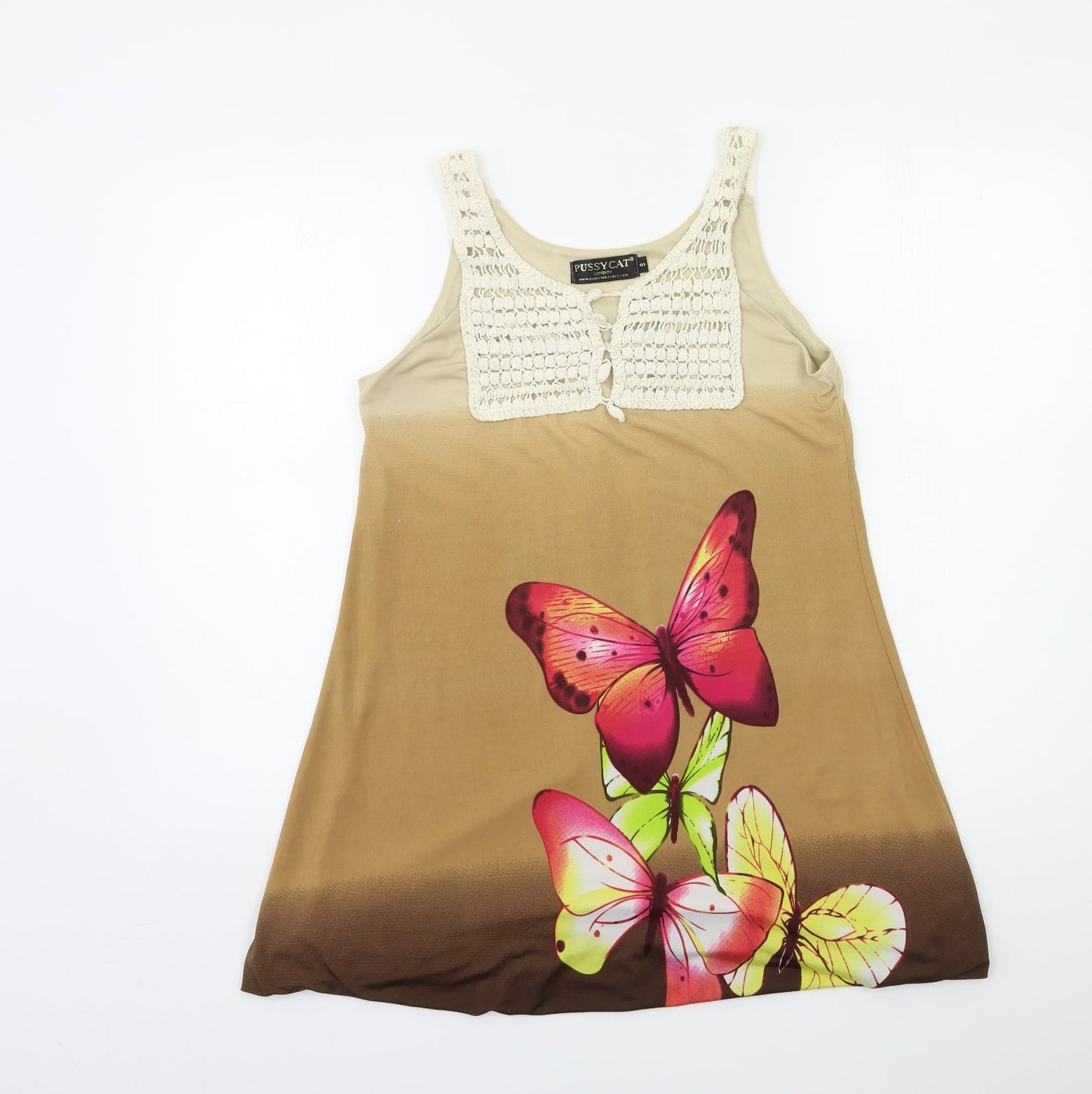 Pussycat London Womens Brown Floral  Tank Dress  Size S