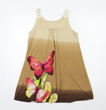 Pussycat London Womens Brown Floral  Tank Dress  Size S