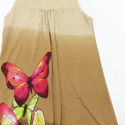 Pussycat London Womens Brown Floral  Tank Dress  Size S