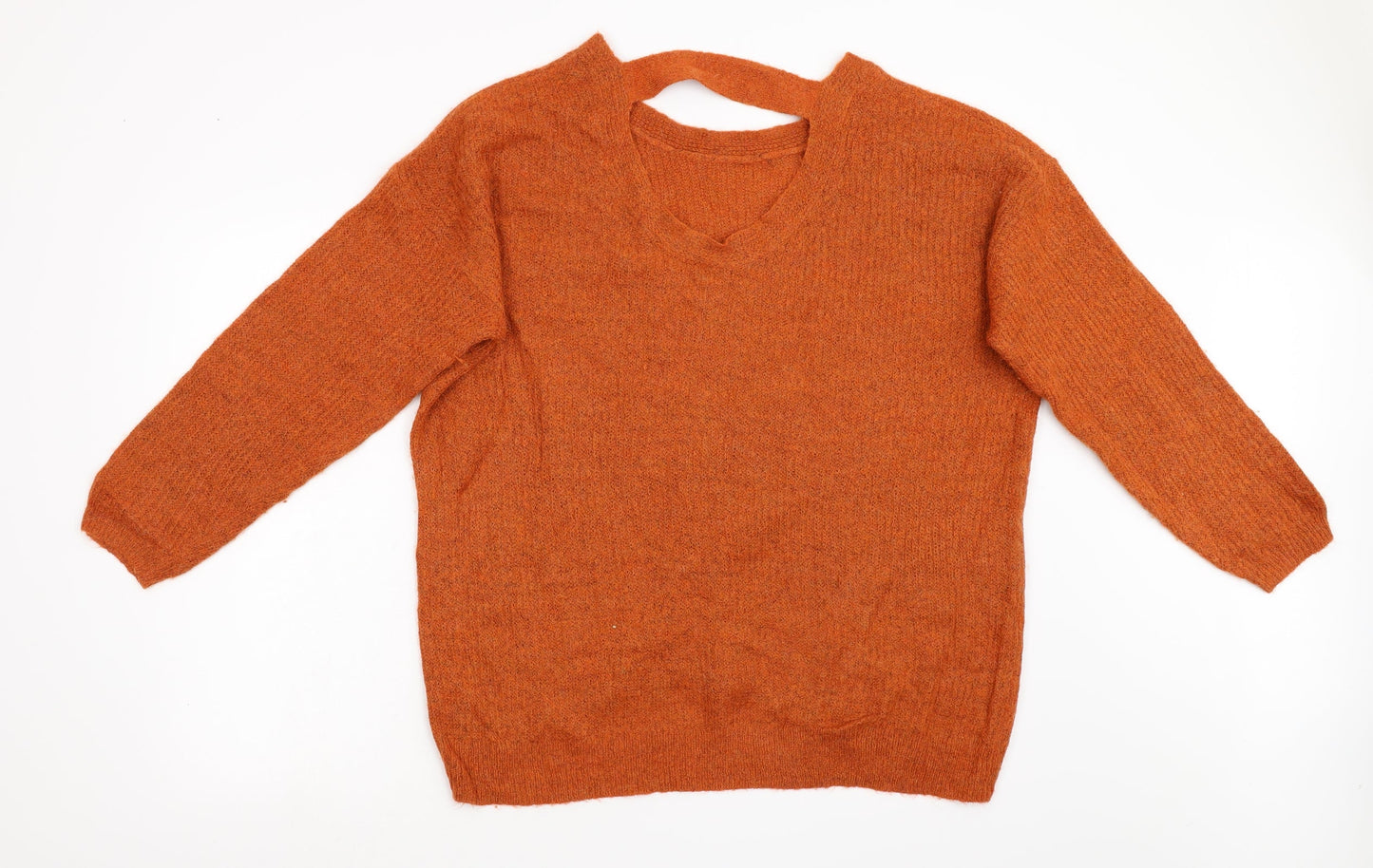 TU Womens Orange  Knit Pullover Jumper Size 12