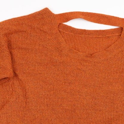 TU Womens Orange  Knit Pullover Jumper Size 12