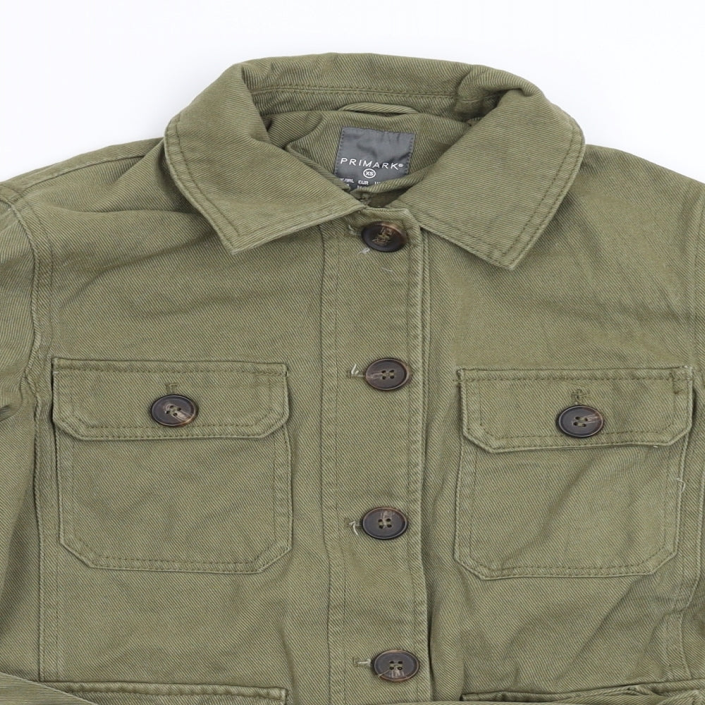 Primark Womens Green  Denim Jacket  Size XS