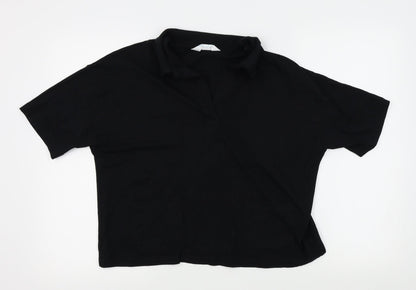 Primark Womens Black   Basic Polo Size S  - cropped