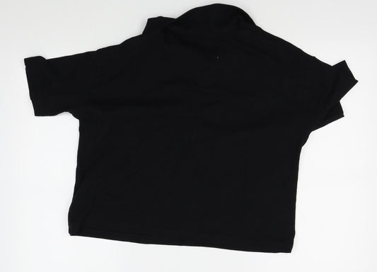 Primark Womens Black   Basic Polo Size S  - cropped