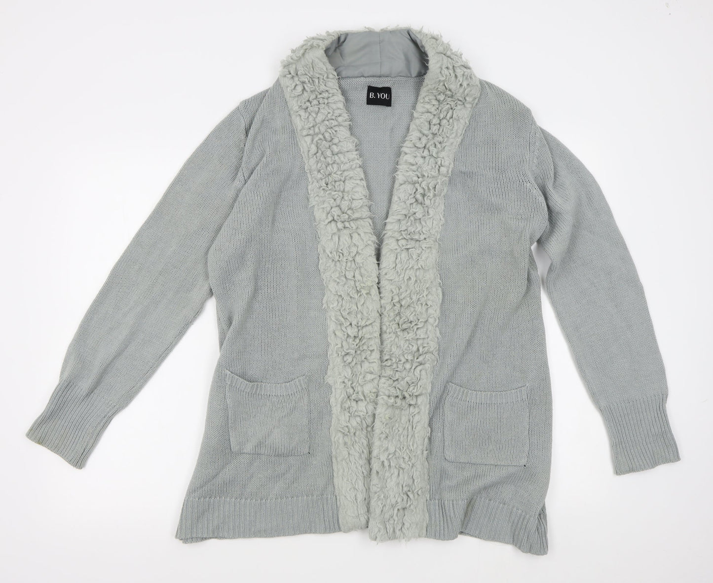 b. you Womens Grey   Cardigan Jumper Size 10