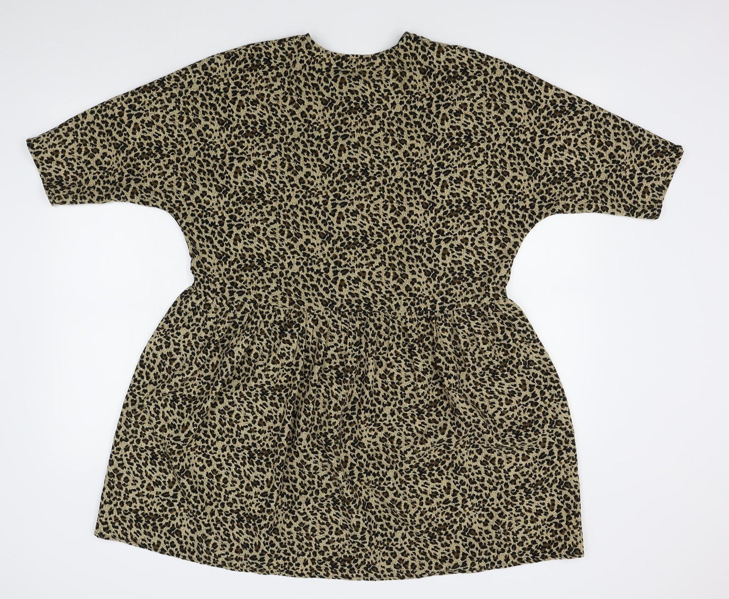 Boohoo Womens Brown Animal Print  Basic Blouse Size 8