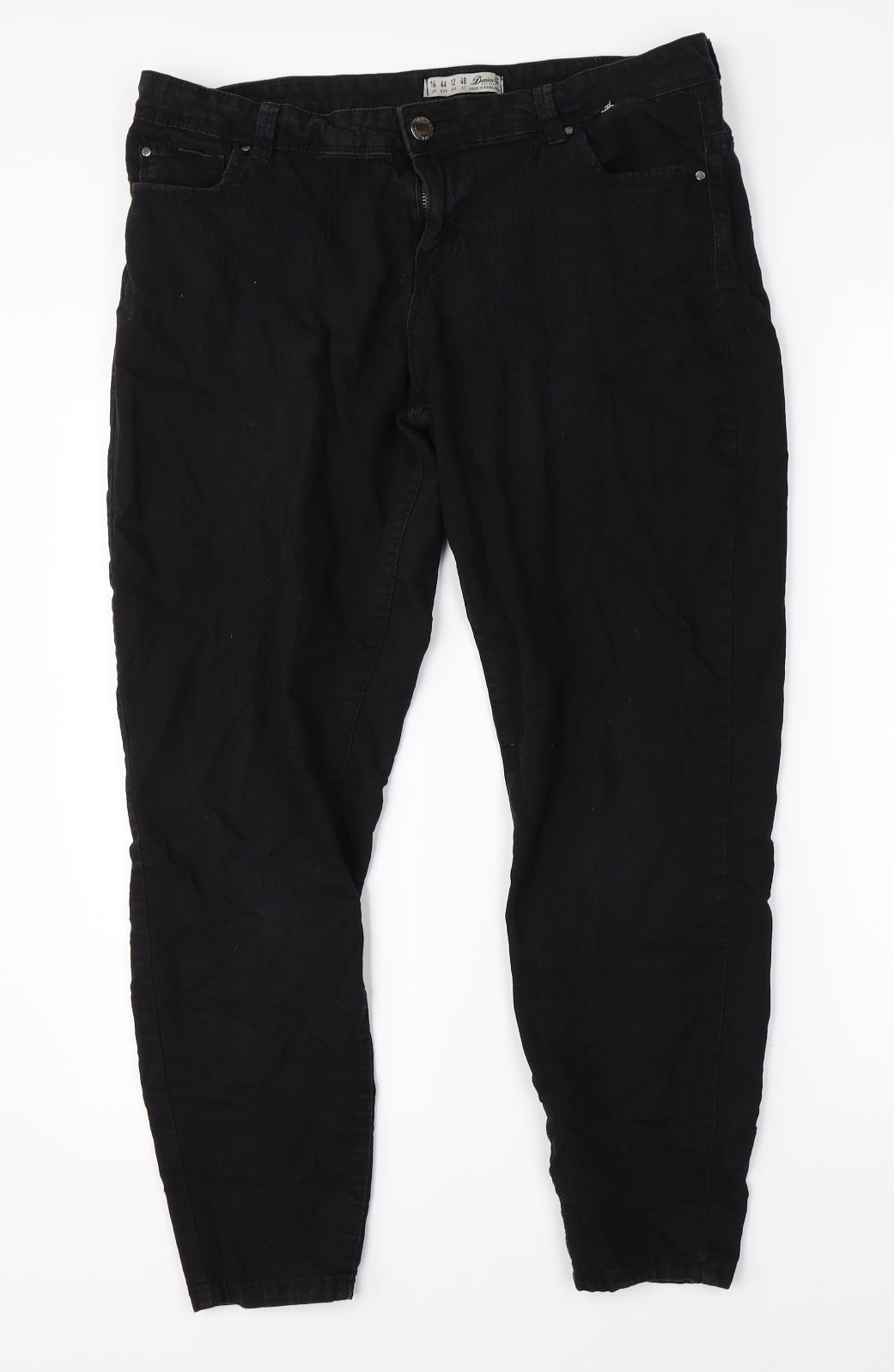 Denim Co. Womens Black   Straight Jeans Size 16 L26 in