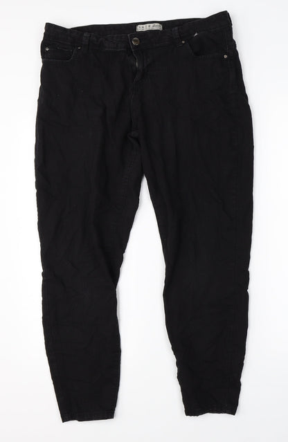 Denim Co. Womens Black   Straight Jeans Size 16 L26 in