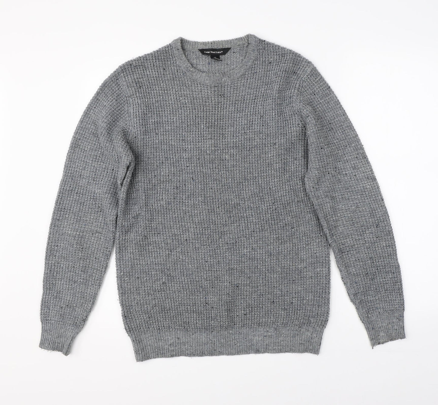 Cedar Wood State Mens Grey  Knit Pullover Jumper Size XS