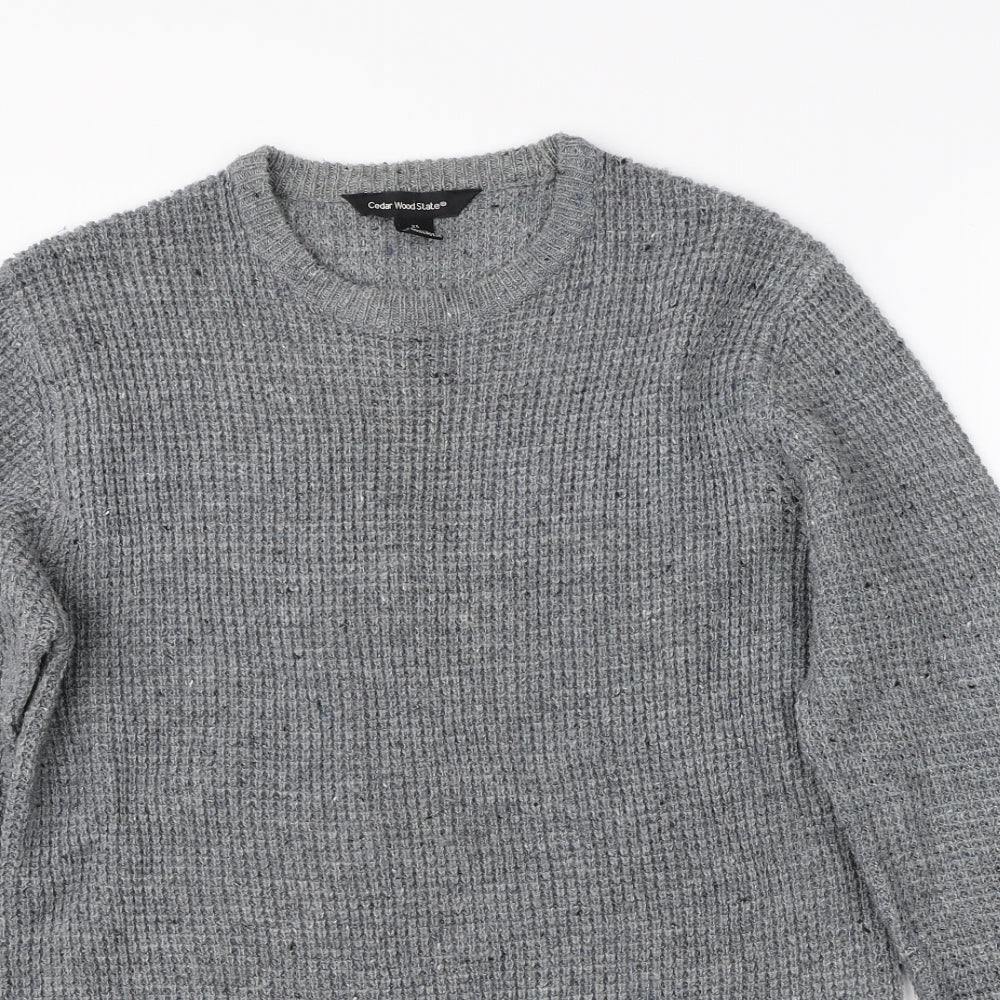 Cedar Wood State Mens Grey  Knit Pullover Jumper Size XS